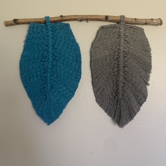 Set of 2: Grey and Blue Feathered Wall Art - Picture 6 of 14
